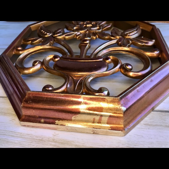 Set of Three Syroco Vintage Ornate Boho Wall Decor - Picture 5 of 12